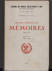 Procès-verbaux et mémoires. Volume 177. Années 1966-1967.