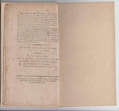 LISTE DES DÉPUTES PROSCRITS AVEC LA DÉSIGNATION DE LEURS DÉPARTEMENTS + NOTICE SUR GORSAS (1793).. GORSAS (Veuve) Imp.