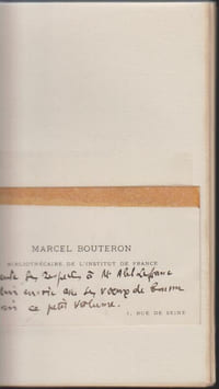 BETTINA ou le Culte de Balzac.
[Exemplaire numéroté avec envoi de l'auteur à l'historien et philologue Abel Lefranc]