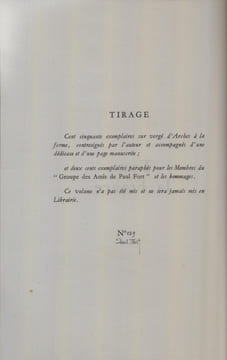 TOUTE LA FRANCE.
[Envois de Paul Fort au relieur Georges Cretté]. FORT (Paul)