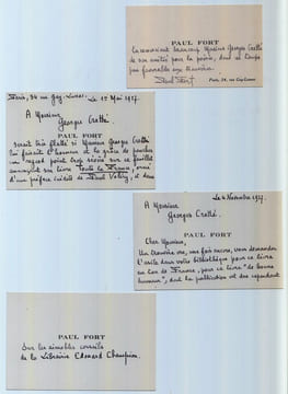 TOUTE LA FRANCE.
[Envois de Paul Fort au relieur Georges Cretté]. FORT (Paul)