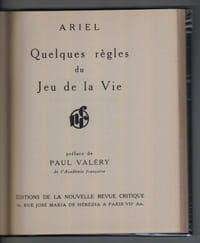 QUELQUES RÈGLES DU JEU DE LA VIE.
[Envoi autographe de Claire de Jouvenel]