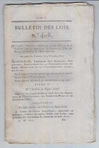 BULLETIN DES LOIS N°408 / Décembre 1811
