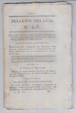 BULLETIN DES LOIS N°408 / Décembre 1811. undefined