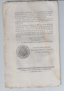 BULLETIN DES LOIS N°408 / Décembre 1811