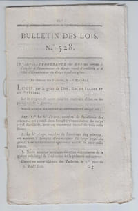 BULLETIN DES LOIS N°528 / Mai 1822