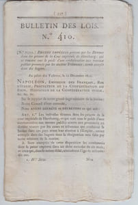 BULLETIN DES LOIS N°410 / Décembre 1811.