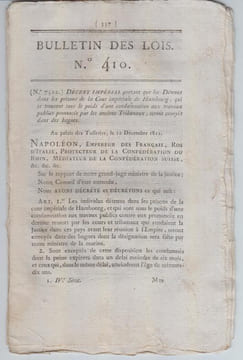 BULLETIN DES LOIS N°410 / Décembre 1811.
. undefined