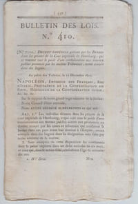 BULLETIN DES LOIS N°410 / Décembre 1811.