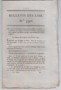 BULLETIN DES LOIS N°590 / Mars 1823.