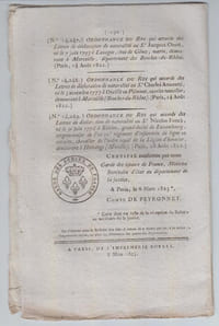BULLETIN DES LOIS N°590 / Mars 1823.