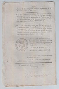 BULLETIN DES LOIS N°613 / Juillet 1823.
