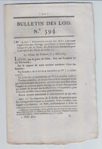 BULLETIN DES LOIS N°594 / Mars 1823