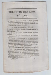 BULLETIN DES LOIS N°594 / Mars 1823