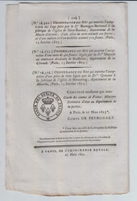 BULLETIN DES LOIS N°594 / Mars 1823