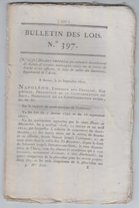BULLETIN DES LOIS N°397 / Octobre 1811.