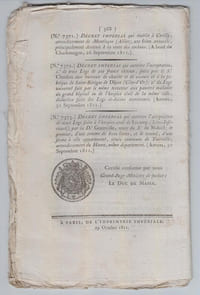BULLETIN DES LOIS N°397 / Octobre 1811.