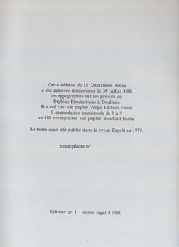 La Quatrième prose.. MANDELSTAM (Ossip)