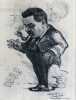 Caricature originale d’Édouard Herriot (1932).
[Signatures et envois conjoints de l'artiste et de l'homme politique]. VILLON (Eugène)