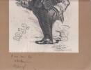 Caricature originale d’Édouard Herriot (1932).
[Signatures et envois conjoints de l'artiste et de l'homme politique]. VILLON (Eugène)