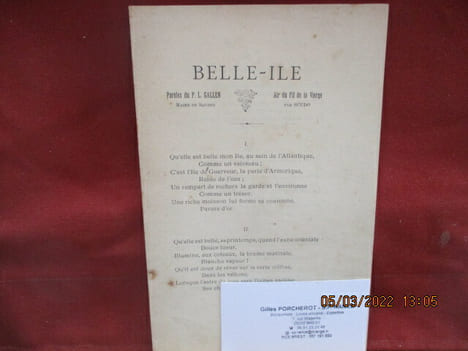 Bretagne - BELLE-ILE - histoire politique, religieuse et militaire - Moeurs, usages - Marine, pêche, agriculture - biographies belliloises par Léandre ...