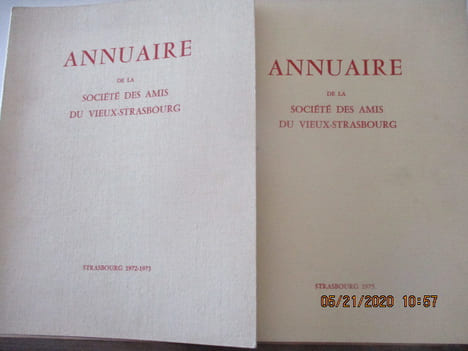 Annuaire de la Société des Amis du vieux Strasbourg 1972/73 & 1975N°III) - sommaire succinct: L'ancienne Chancellerie de Strasbourg de Roland Oberlé ...