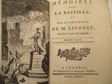 Révolution - Mémoires sur la Bastille et sur la détention de M. Linguet, écrits par lui-même (Simon-Nicolas Linguet ). Simon-Nicolas Linguet