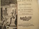 Révolution - Mémoires sur la Bastille et sur la détention de M. Linguet, écrits par lui-même (Simon-Nicolas Linguet ). Simon-Nicolas Linguet 