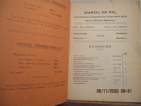 War-du Ar PalPrincipaux articles : Un programme pour une renaissance de l'esprit breton - Penaos niveri e brezoneg? - Geriou brezoneb bro nebeut ...