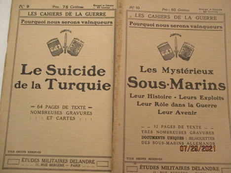 Les Cahiers de la Guerre, Etudes Militaires, de Delandre - N° 1 à 13 - I & II : Pourquoi nous serons vainqueurs - III & IV : comment était organisé ...
