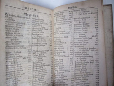 Généalogie - Jährliches genealogisches Hand-Büch, in welchem der gegenwärtige Zustand von allen Häusern ietztregierender Europäischer Kayser und ...