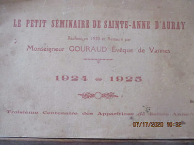 Le Petit Séminaire d'Auray - 1924/1925 racheté en 1920 & restauré par Mgr Gouraud, Evêque de Vannes