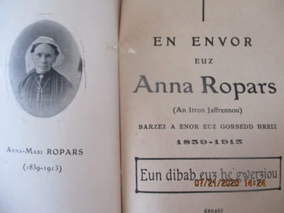 En Envor euz Anna Ropars (an itron Jaffrennou), barzez a enor euz gorsedd Breiz, 1839-1913 