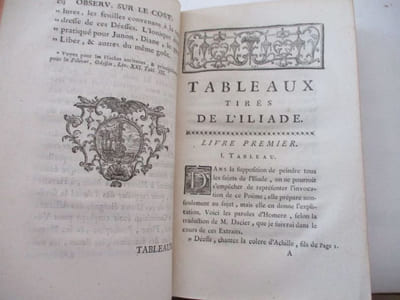 Tableaux tirés de l' Iliade, de l'Odyssée d'Homère et de l'Enéide de Virgile avec des observations générales sur le costume, par comte de Caylus 