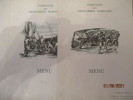 Menus des Messageries Maritimes, Bâteau La Bourdonnais, illustrations de Darby 6 Menus In-4 illustrés par Darby - 1954. Marine - Darby