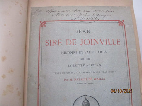 Jean, sire de Joinville, Histoire de saint Louis, Credo et Lettre à Louis X. Texte original accompagné d'une traduction par M. Natalis de Wailly,(Jean ...