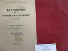 La formation de la pensée de Coleridge (1772/1804) - . Paul Deschamps