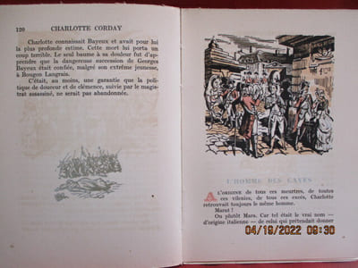 Charlotte Corday, une romaine de Basse-Normandie de Janine Ribes - Illustrations de Jean Pichard - PARIS, Les éditions de la nouvelle France- 1944 - In-8 - Cartonnage d'éditeurs, couverture rempliée et illustrée - illustrations de Jean Pichard, couleur et monochrome, dans et hors texte. - 287 pages - Bel exemplaire - Réf. 47919