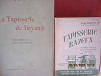 Normandie - 5 Ouvrages sur la Tapisserie de Bayeux. Tapisserie de la Reine Mathilde --- Dix années tragiques de sa longue histoire, 1939-1948, traquée par les allemands, sauvée par les français --- Livret-guide --- Un documentaire du XI è siècle ---The Mystery of the Bayeux Tapestry - Les pérégrinations de la tapisserie.