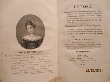 Droit -Législation: I) Exposé des machinations ourdies par le sieur Romain, Limonadier du Café des Mille-colonnes, assisté des sieurs ...