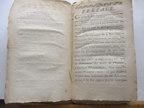 Révolution - I) Recueil d'hymnes républicaines qui ont paru à l'occasion de la fête à l'Etre suprême, qui a été célébrée Décadi 20 prairial, l'an ...