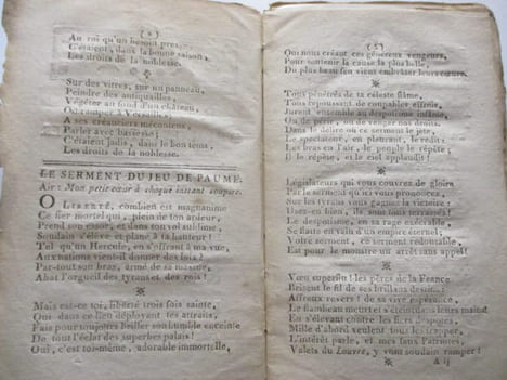 Révolution - I) Recueil d'hymnes républicaines qui ont paru à l'occasion de la fête à l'Etre suprême, qui a été célébrée Décadi 20 prairial, l'an ...