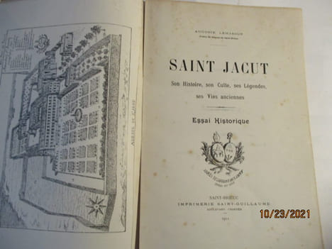 Saint-Jacut- Son histoire, son culte, ses légendes, ses vies anciennes - Essai historique - Bretagne. LEMASSON, Augute