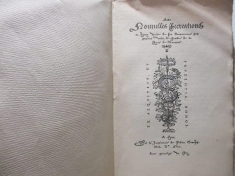 Nouvelles récréations et joyeux devis, de Bonaventure des Périers. Bonaventure des PERIERS, (valet de Chambre de la Royne de Navarre, 1510-1544)