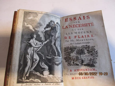 Essais sur la Necessité et sur les Moyens de Plaire de Moncrife(Complet des 2 Parties, la seconde intitulée "Les Dons  des Fées ou le Pouvoir de ...