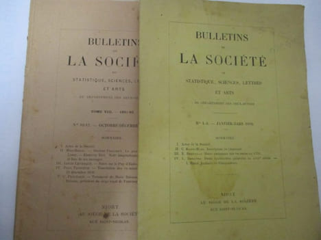 Poitou - Bulletins ... Département des Deux-Sèvres - Années 1888, 1889, 1890 & 1891 (de la Société de Statistique, Sciences, Lettres et Arts ...