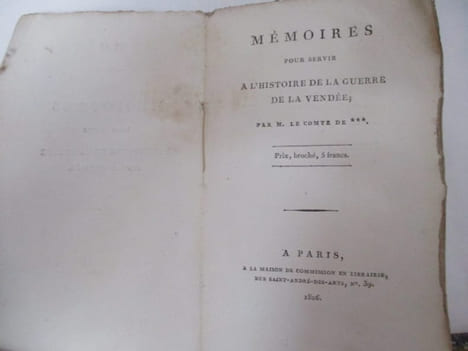 Chouannerie - Mémoires pour servir à l'histoire de la guerre de Vendée. Comte de *** (VAUBAN)