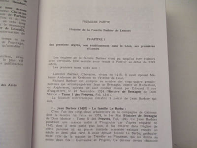 les Barbier de lescoet de Louis Le Guennec(Sept siècles d'un lignage breton à partir des archives du marquis de Lescoët à Lesquiffiou - Les Barbier, Seigneurs de Kerjean et de Lesquiffiou ont construit les châteaux de Kerjean et de Lesquiffiou )