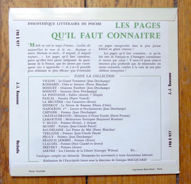 Les pages qu'il faut connaître. Emile - Lettre à M. de Malesherbes, extrait - Rêveries du promeneur solitaire, fragment - Confessions, extrait.. ...