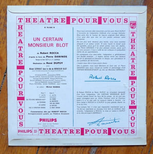 Un certain Monsieur Blot.